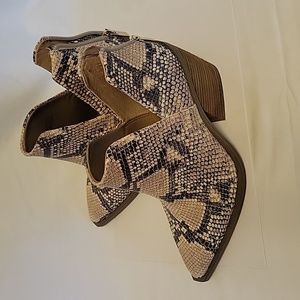 Vince Camuto snakeskin booties